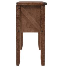 Masă consolă din lemn masiv de brad, maro, 131x35,5x75 cm, 3 image