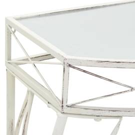 Masă laterală stil franțuzesc, alb, 82 x 39 x 76 cm, metal, 4 image