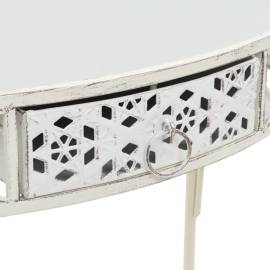 Masă laterală stil franțuzesc, alb, 82 x 39 x 76 cm, metal, 5 image