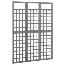 Separator cameră cu 3 panouri, gri, 121x180 cm nuiele lemn brad, 3 image