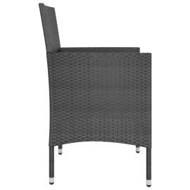 Set cu scaun de grădină și taburet, 4 piese, negru, poliratan, 5 image