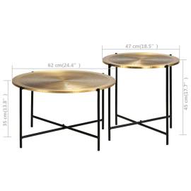 Set de masă, 2 piese, mdf cu alamă, 9 image