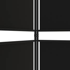 Paravan de cameră cu 6 panouri, negru, 300x200 cm, textil, 7 image