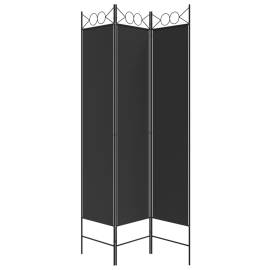 Paravan de cameră cu 3 panouri, negru, 120x200 cm, textil, 4 image