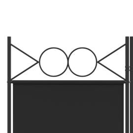 Paravan de cameră cu 3 panouri, negru, 120x200 cm, textil, 7 image