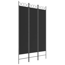Paravan de cameră cu 3 panouri, negru, 120x200 cm, textil, 2 image