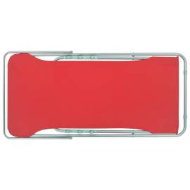 Scaune de plajă pliabile, 2 buc., roșu, oțel și țesătură oxford, 6 image