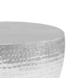 Măsuță cafea, argintiu, 100x50x28 cm aluminiu bătut la ciocan, 7 image