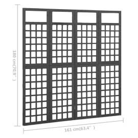 Separator cameră cu 4 panouri negru 161x180 cm nuiele lemn brad, 6 image