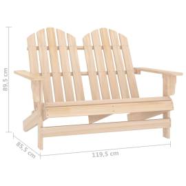 Scaun de grădină adirondack cu 2 locuri, lemn masiv de brad, 6 image