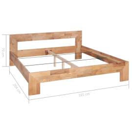 Cadru de pat, 160 x 200 cm, lemn masiv de stejar, 7 image
