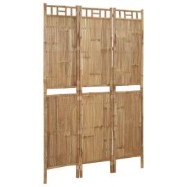 Paravan de cameră cu 3 panouri, 120 x 180 cm, bambus, 2 image