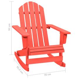 Scaun de grădină adirondack, roșu, lemn masiv de brad, 6 image