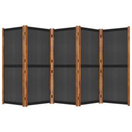 Paravan de cameră cu 5 panouri, negru, 350x180 cm, 5 image