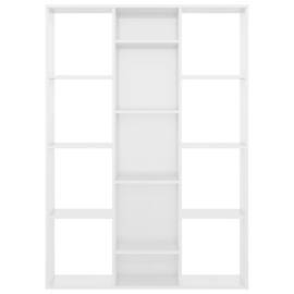 Separator cameră/bibliotecă alb extralucios 100x24x140 cm pal, 5 image