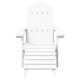 Scaun de grădină adirondack cu suport pentru picioare alb hdpe, 3 image