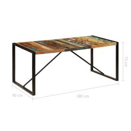 Masă de bucătărie, 180 x 90 x 75 cm, lemn masiv reciclat, 6 image