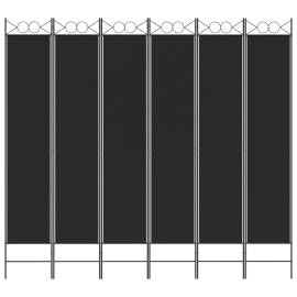 Paravan de cameră cu 6 panouri, negru, 240x220 cm, textil, 3 image