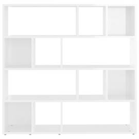 Bibliotecă/separator cameră, alb extralucios, 105x24x102 cm, 5 image