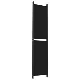 Paravan de cameră cu 5 panouri, negru, 250x220 cm, textil, 6 image