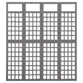 Separator cameră cu 4 panouri, gri, 161x180 cm nuiele lemn brad, 2 image