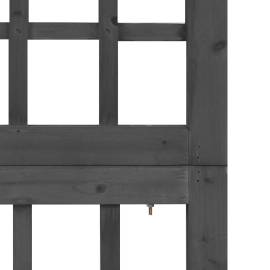 Separator cameră cu 3 panouri negru 121x180 cm nuiele lemn brad, 5 image
