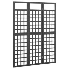 Separator cameră cu 3 panouri negru 121x180 cm nuiele lemn brad, 2 image