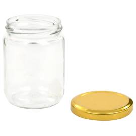 Borcane din sticlă pentru gem, capac auriu, 48 buc., 230 ml, 5 image