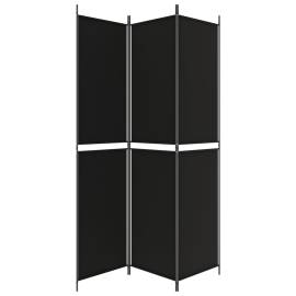 Paravan de cameră cu 3 panouri, negru, 150x220 cm, textil, 4 image