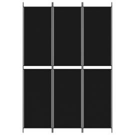 Paravan de cameră cu 3 panouri, negru, 150x220 cm, textil, 3 image