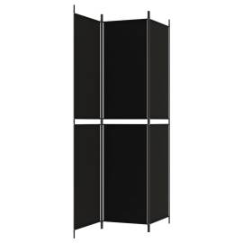 Paravan de cameră cu 3 panouri, negru, 150x220 cm, textil, 5 image