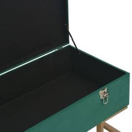 Banchetă cu un compartiment de depozitare verde 105 cm catifea, 5 image