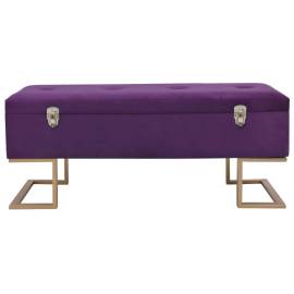 Banchetă cu un compartiment de depozitare violet 105cm catifea, 3 image