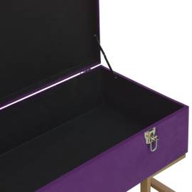 Banchetă cu un compartiment de depozitare violet 105cm catifea, 5 image