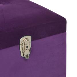 Banchetă cu un compartiment de depozitare violet 105cm catifea, 6 image