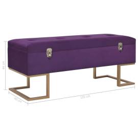 Banchetă cu un compartiment de depozitare violet 105cm catifea, 7 image