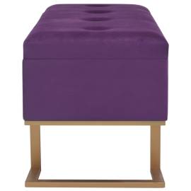Banchetă cu un compartiment de depozitare violet 105cm catifea, 4 image