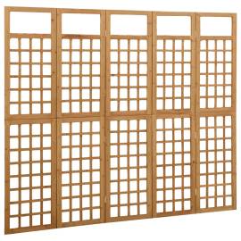 Separator cameră cu 5 panouri, 201,5x180 cm, nuiele lemn brad, 3 image