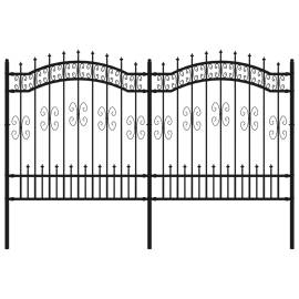 Gard grădină cu vârfuri negru 165 cm oțel vopsit electrostatic, 2 image