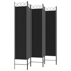 Paravan de cameră cu 6 panouri, negru, 240x200 cm, textil, 5 image