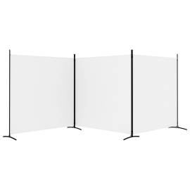 Paravan de cameră cu 3 panouri, alb, 525x180 cm, textil, 4 image