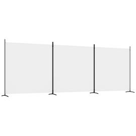 Paravan de cameră cu 3 panouri, alb, 525x180 cm, textil, 2 image