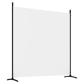 Paravan de cameră cu 3 panouri, alb, 525x180 cm, textil, 6 image
