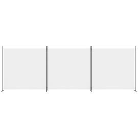 Paravan de cameră cu 3 panouri, alb, 525x180 cm, textil, 3 image