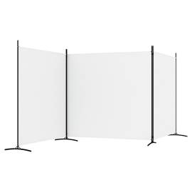 Paravan de cameră cu 3 panouri, alb, 525x180 cm, textil, 5 image