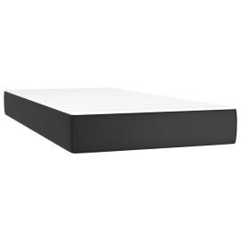Pat box spring cu saltea, negru, 200x200 cm, piele ecologică, 6 image