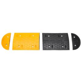Prag limitator de viteză, galben&negru, 323x32,5x4 cm, cauciuc, 2 image