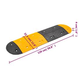 Prag limitator de viteză galben&negru, 420x32,5x4 cm, cauciuc, 8 image