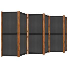 Paravan de cameră cu 6 panouri, negru, 420x180 cm, 4 image