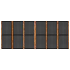 Paravan de cameră cu 6 panouri, negru, 420x180 cm, 6 image